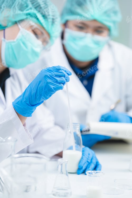 Preview: researcher working in laboratory for medicals science research using scientific equipment technology