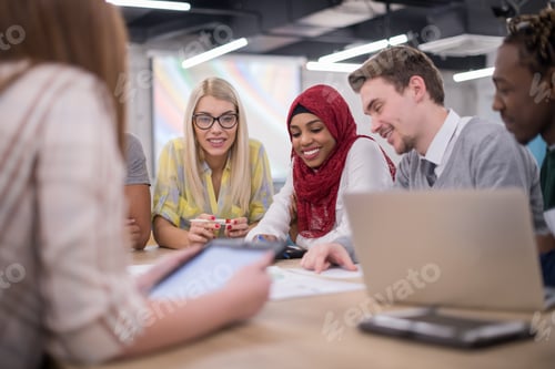 Preview: Multiethnic startup business team having meeting