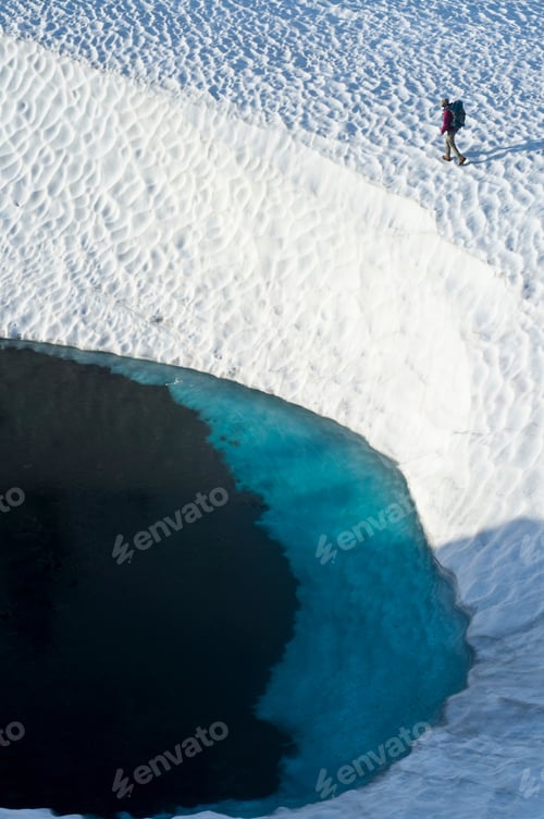 Preview: Backpacker at Gothic Basin, Monte Cristo Peak, Washington, USA
