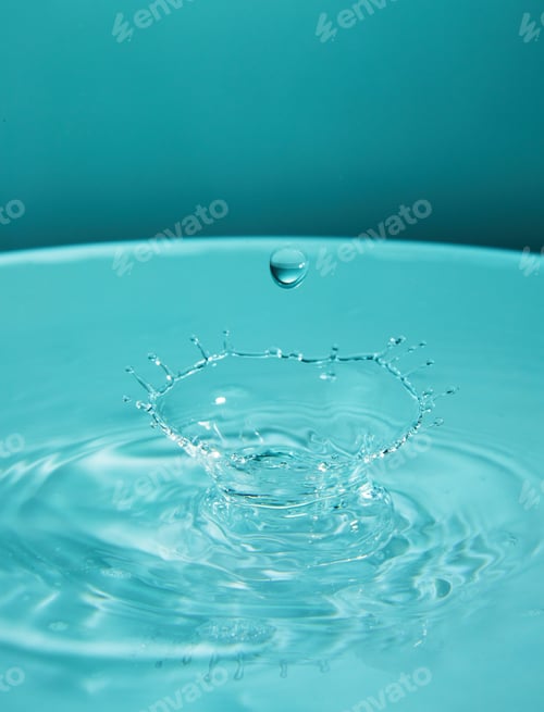 Preview: Abstract background of splash of color water, collision of colored drops, the concept