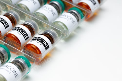 Preview: Pile of vials of Sars-cov-2 vaccine close up