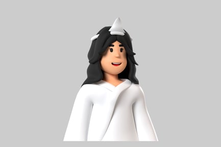 Preview: Cartoon girl with horn headdress