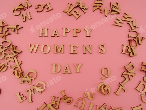 Preview: Happy womens day wooden letters