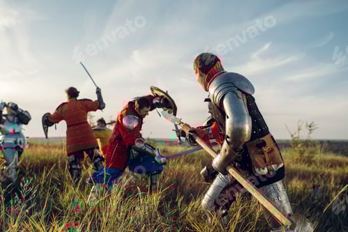 Preview: Medieval knights standing opposite each other