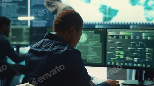 Preview: Cyber security expert working on encryption and IT security in agency