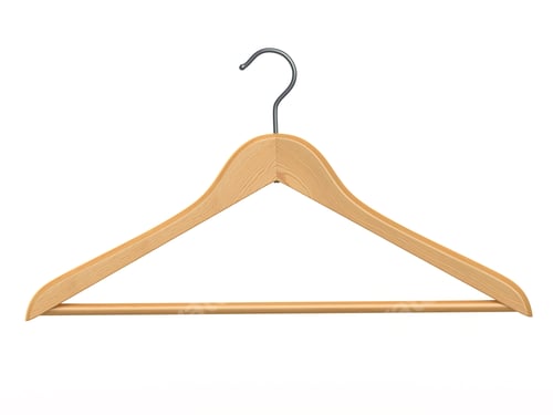 Preview: Clothes hanger on white isolated background.