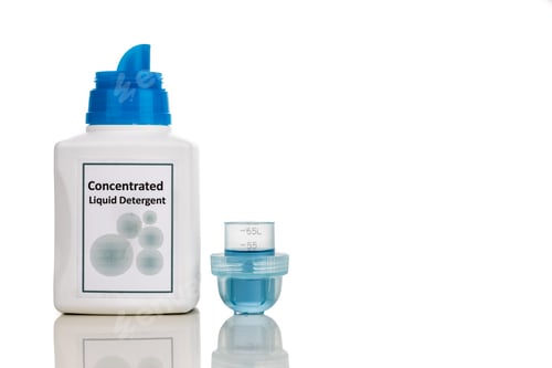 Preview: Tecnologically advanced compact concentrated laundry liquid detergent on white background