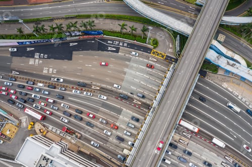 Preview: Hung Hom, Hong Kong 21 April 2019: Top down view of Hong Kong cross harbor tunnel