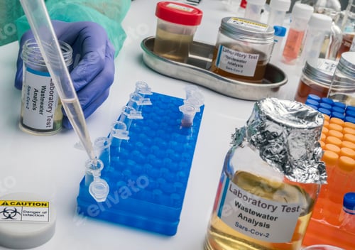 Preview: Scientific analysis of wastewater sample in laboratory