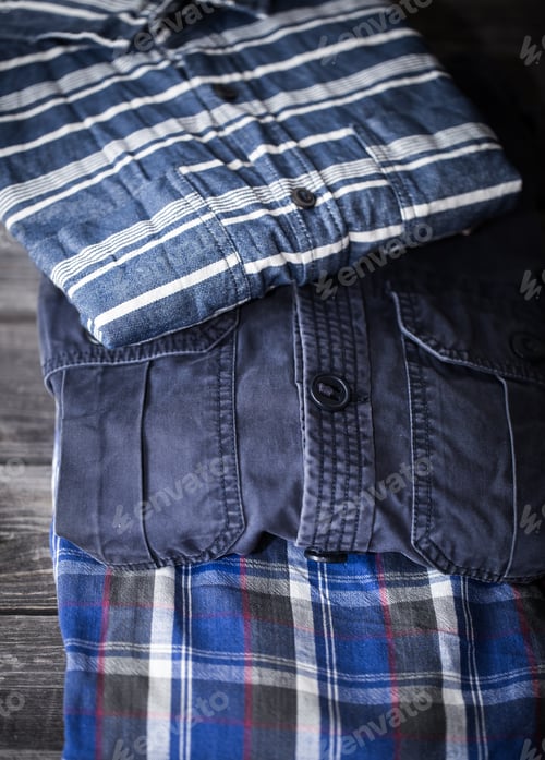 Preview: Folded Shirts Stacked on Top of Each Other
