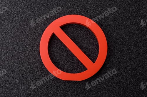 Preview: A prohibition or ban sign as a warning to stop, about rules, or about danger. A prohibition sign