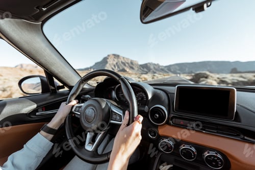 Preview: Driving car on the desert road