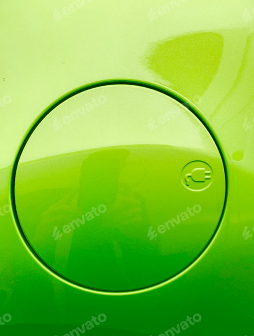 Preview: Electric car plug-in port automotive bright green emobility auto charging power port