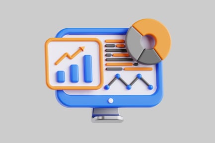 Vista previa: Pantalla colorida de monitor de análisis empresarial