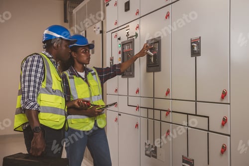Preview: Electrical engineer working in control room.
