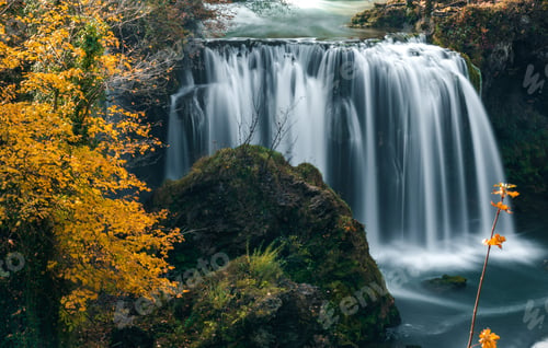 Preview: Long exposure photo of amazing waterfall in Rastoke near Slunj in Croatia