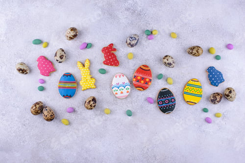 Preview: Easter cookies in shape of eggs and bunny