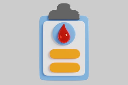 Preview: Clipboard with Paper and Blood Droplet