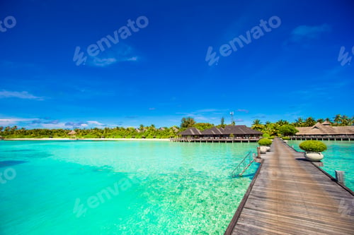 Preview: Beautiful tropical view of perfect ideal island in Indian Ocean