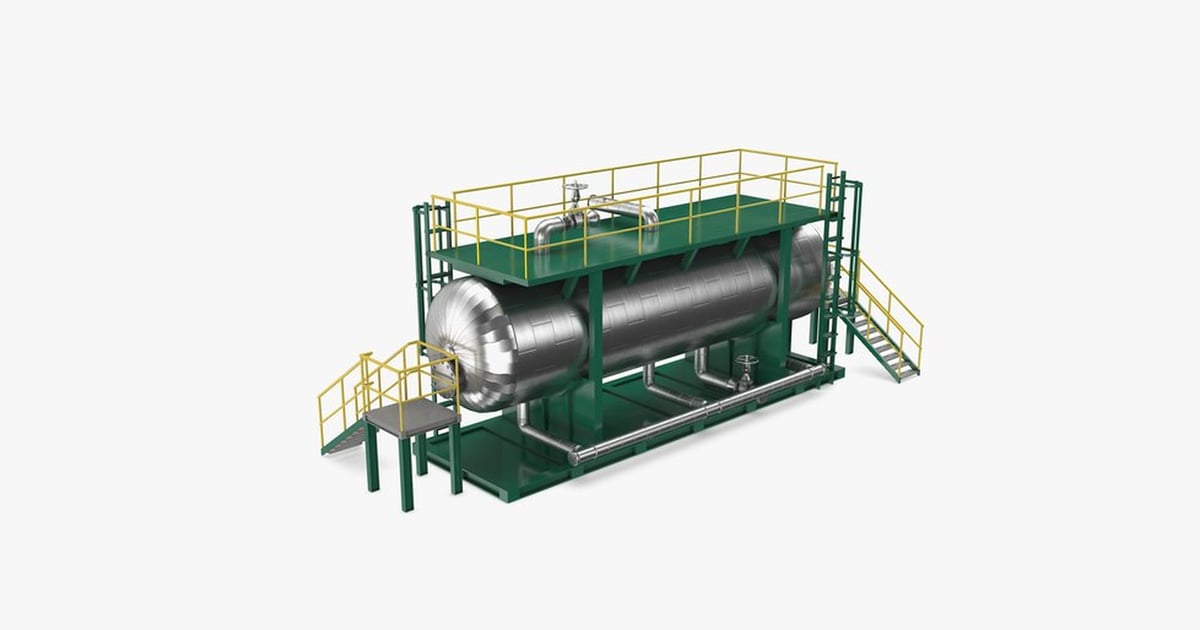 Refinery Desalter Unit with Platform 3D, Incl. refinery & construction ...