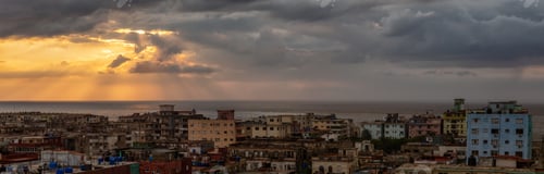 Preview: Aerial Panoramic view of the residential neighborhood in the Havana City, Capital of Cuba