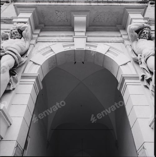 Preview: old buildings are very ornate and they are black and white