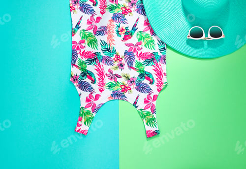 Preview: Summer hipster clothes set. Beach minimal style.