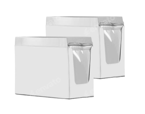 Preview: close up of a white boxes on white background