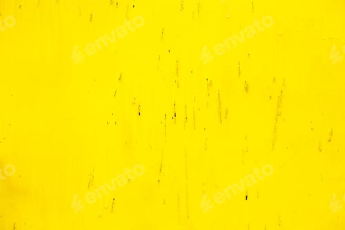 Preview: Rusty yellow metal abstract background. Texture of an old plate with dripping stained cracked paint
