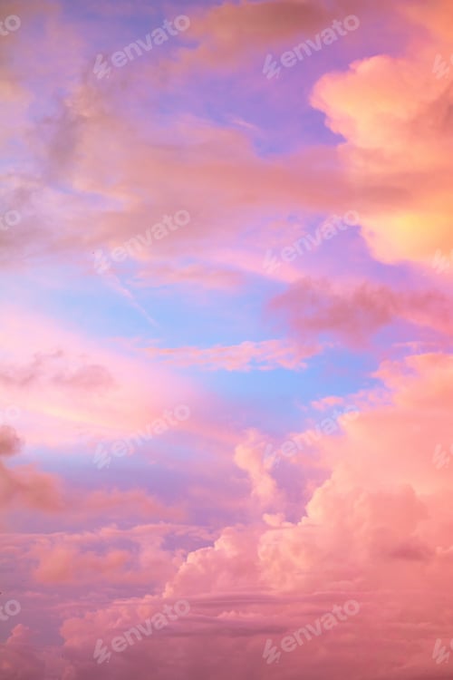 Preview: Beautiful vertical shot of colorful clouds during the sunset - perfect for a dreamy natural concept