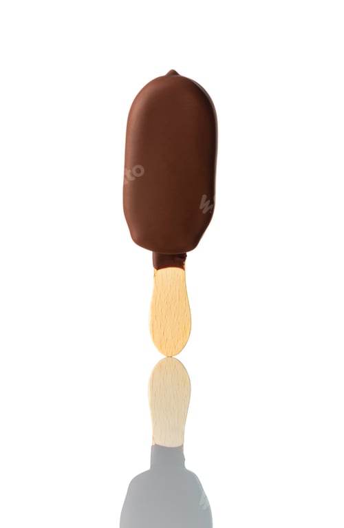 Preview: Dark Chocolate Ice Cream on White Background