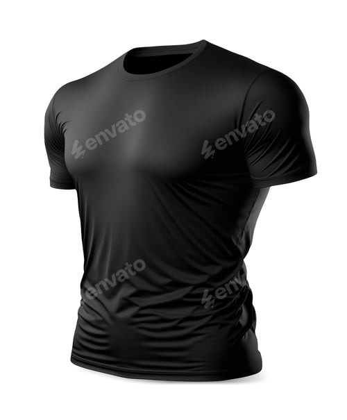 Preview: T-shirt mockup with a sporty, athletic style. Black color male.