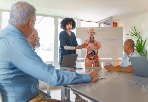 Preview: Brazilian female Doctor Conducting Medical Seminar