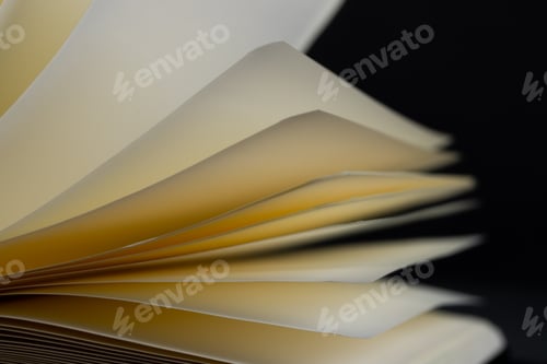 Preview: Micro of notebook pages and copy space on grey background