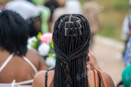Preview: Rear view of woman with braided hair
