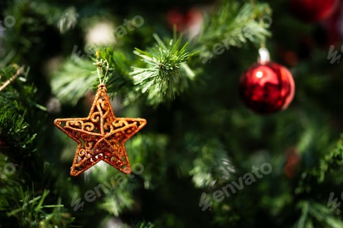 Preview: Christmas Tree with Decorations home interior xmas and New Year concept