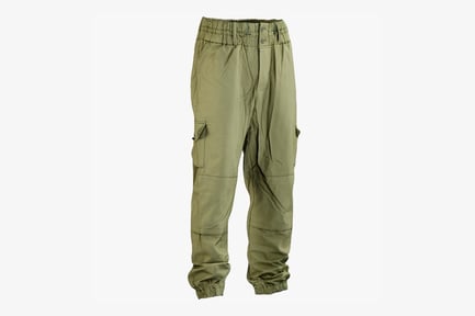Preview: Military Cargo Pants - Olive Green Cotton Fabric