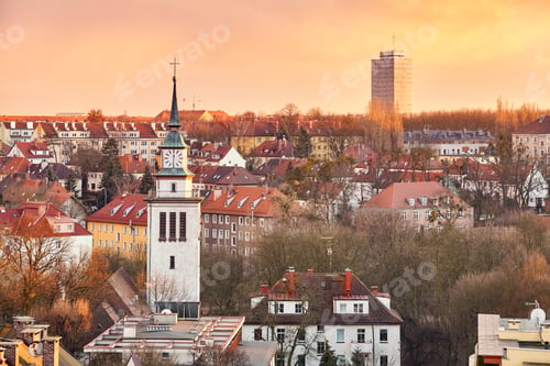 Preview: Purple sunset over Szczecin City, Poland