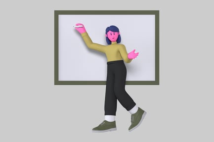Preview: Cartoon Teacher with Whiteboard