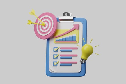 Preview: Business plan achievement checklist with bulb