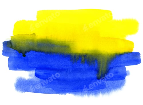 Preview: Watercolor Brushstrokes in Blue and Yellow
