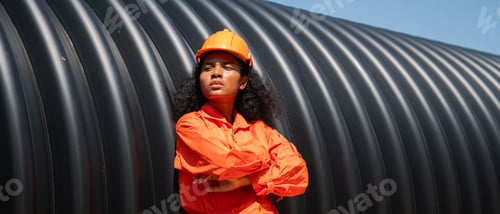 Preview: Engineers work inside a large steel pipe, building a tunnel for an oil, gas, and fuel pipeline.