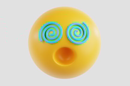 Preview: 3D Face with spiral Eyes Emoji
