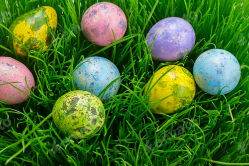 Preview: Easter eggs in grass