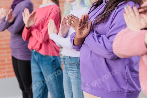Preview: feminist movement break the bias. woman diversity and transgender inclusion protest 8 march
