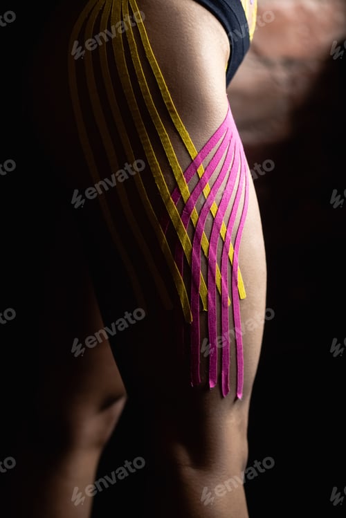 Preview: Aesthetic taping for cellulite removal. Cellulite treatment. .Body care