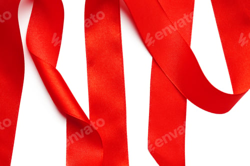 Preview: Red ribbon isolated on white