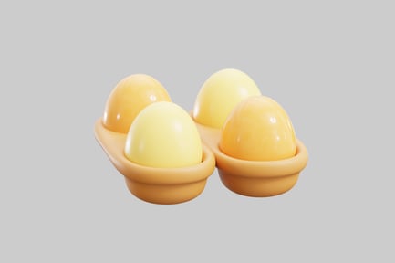 Preview: Four eggs in an egg holder.