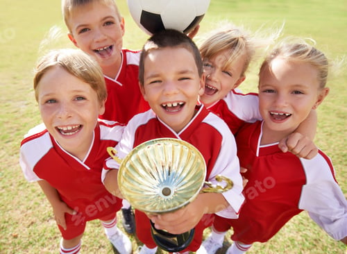 Preview: The field holds promise. Shot of a childrens soccer team.
