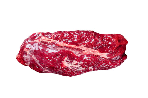 Vista previa: Raw Hanging Tender beef meat steak. Isolated on white background.
